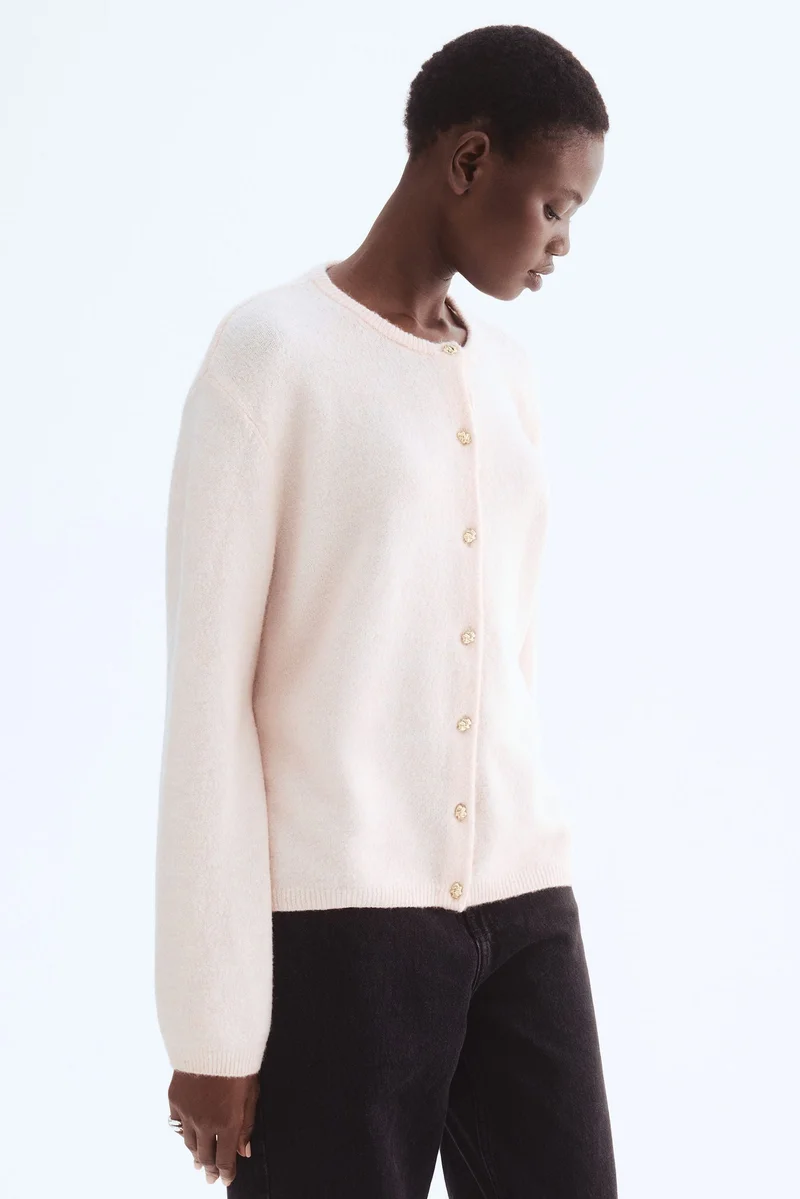 اتش اند ام كارديغان من الصوف المحبوك